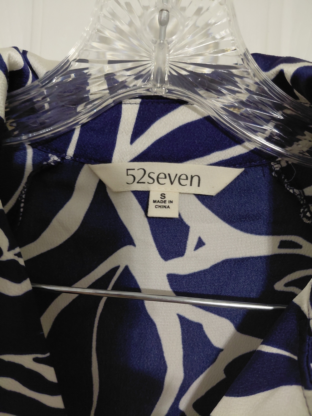 52Seven Navy & White Floral Maxi Wrap Dress with Tie Waist - Picture 2 of 7